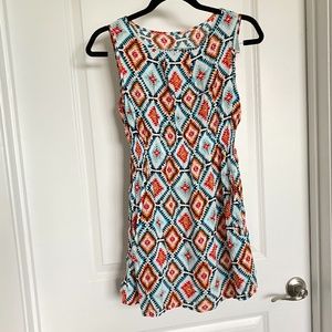 Amy & Ivy Aztec Print Mini Dress w/ Pockets